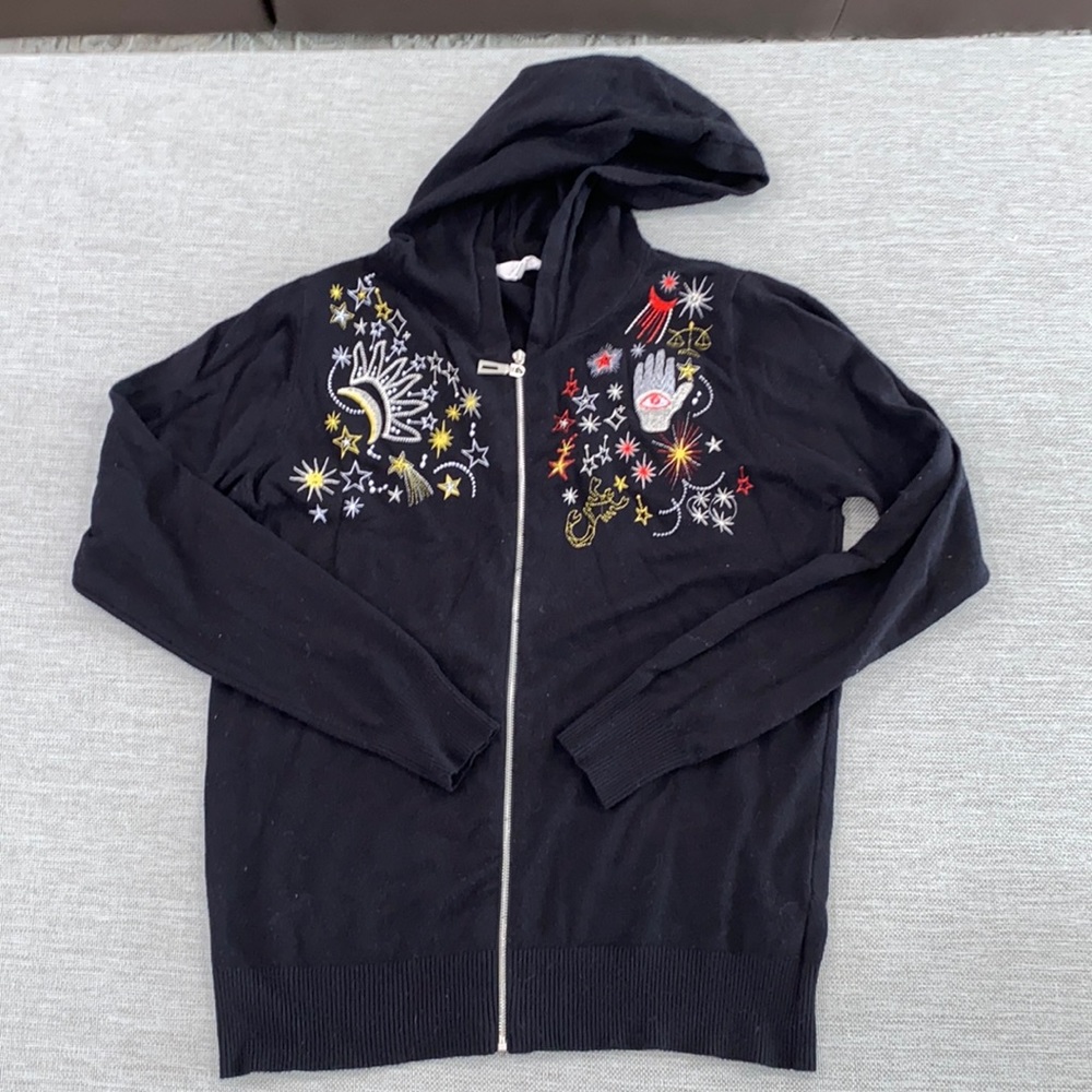 Milano embroidered full zip hoodie size small